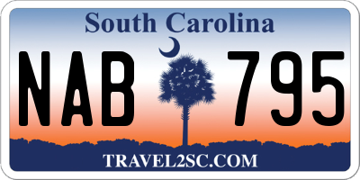 SC license plate NAB795