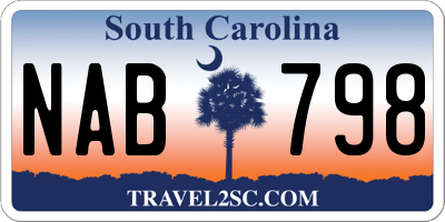 SC license plate NAB798