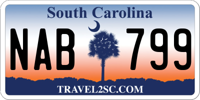 SC license plate NAB799
