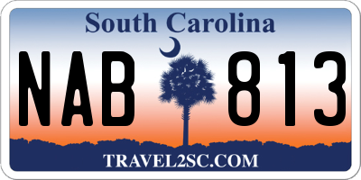 SC license plate NAB813