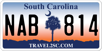 SC license plate NAB814