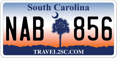 SC license plate NAB856
