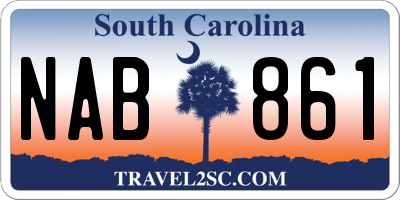 SC license plate NAB861