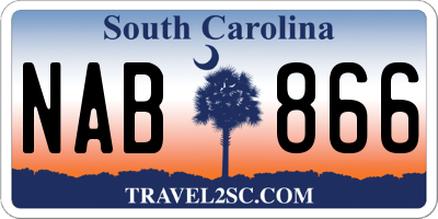 SC license plate NAB866