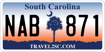 SC license plate NAB871