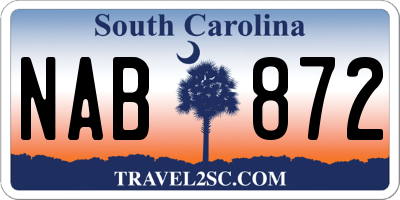 SC license plate NAB872