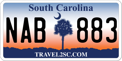 SC license plate NAB883