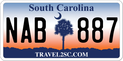 SC license plate NAB887