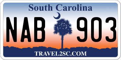 SC license plate NAB903