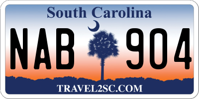 SC license plate NAB904