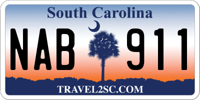 SC license plate NAB911