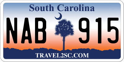 SC license plate NAB915