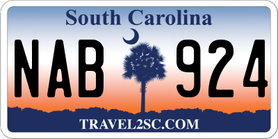 SC license plate NAB924