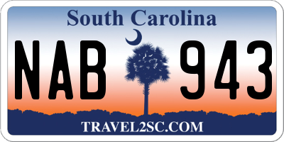 SC license plate NAB943