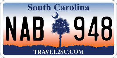 SC license plate NAB948