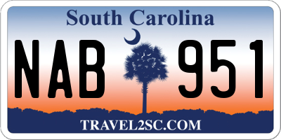 SC license plate NAB951