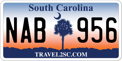 SC license plate NAB956