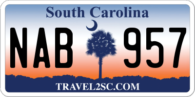 SC license plate NAB957
