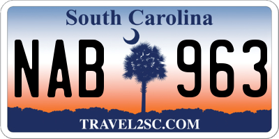 SC license plate NAB963