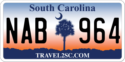 SC license plate NAB964