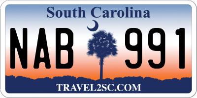 SC license plate NAB991