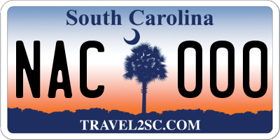 SC license plate NAC000