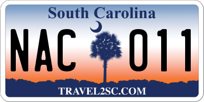 SC license plate NAC011