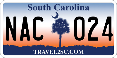 SC license plate NAC024