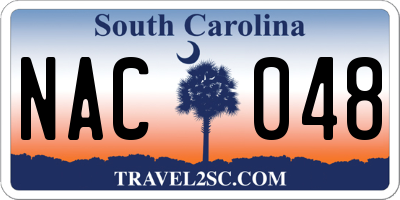 SC license plate NAC048