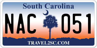 SC license plate NAC051