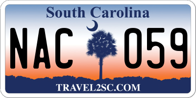 SC license plate NAC059