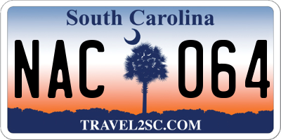 SC license plate NAC064