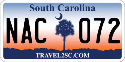 SC license plate NAC072