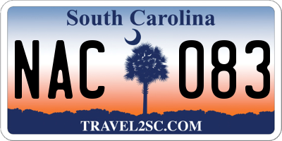 SC license plate NAC083