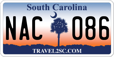 SC license plate NAC086