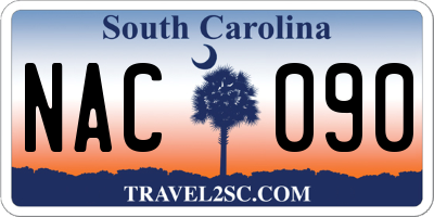SC license plate NAC090