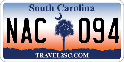 SC license plate NAC094