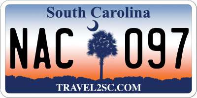 SC license plate NAC097