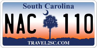 SC license plate NAC110