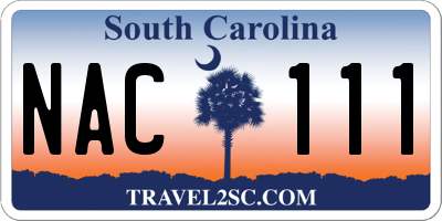 SC license plate NAC111