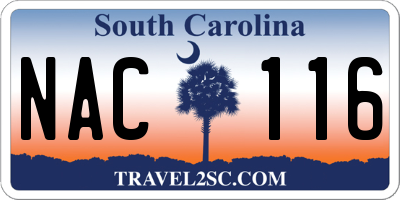 SC license plate NAC116