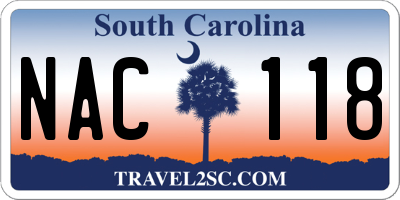 SC license plate NAC118