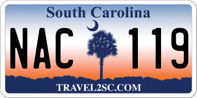 SC license plate NAC119