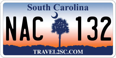 SC license plate NAC132
