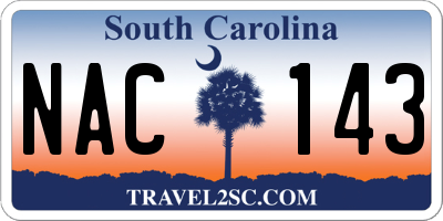 SC license plate NAC143
