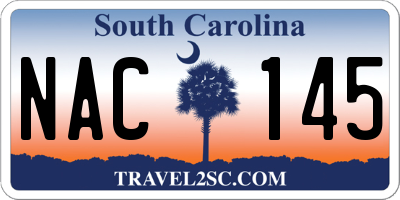 SC license plate NAC145