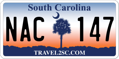 SC license plate NAC147