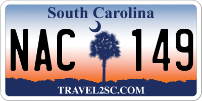 SC license plate NAC149