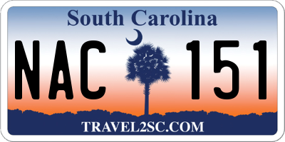 SC license plate NAC151