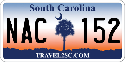 SC license plate NAC152